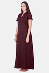 Honeydew Knit Cotton Loungewear Dress - Brown — thumbnail 3