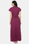 Honeydew Knit Cotton Loungewear Dress - Purple — thumbnail 4