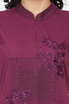 Honeydew Knit Cotton Loungewear Dress - Purple — thumbnail 5
