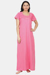 Honeydew Knit Cotton Loungewear Dress - Pink — thumbnail 1