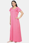 Honeydew Knit Cotton Loungewear Dress - Pink — thumbnail 3