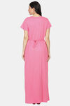 Honeydew Knit Cotton Loungewear Dress - Pink — thumbnail 4