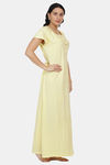Honeydew Knit Cotton Loungewear Dress - Yellow — thumbnail 2