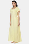 Honeydew Knit Cotton Loungewear Dress - Yellow — thumbnail 3