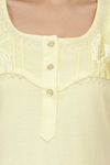 Honeydew Knit Cotton Loungewear Dress - Yellow — thumbnail 5