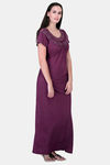 Honeydew Knit Cotton Loungewear Dress - Purple — thumbnail 2