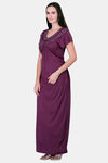 Honeydew Knit Cotton Loungewear Dress - Purple — thumbnail 3