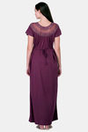 Honeydew Knit Cotton Loungewear Dress - Purple — thumbnail 4