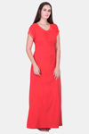 Honeydew Knit Cotton Loungewear Dress - Red — thumbnail 2