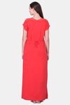 Honeydew Knit Cotton Loungewear Dress - Red — thumbnail 4