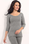 Zivame Cocoon Grey Thermal Top With Three-Fourth Sleeves — thumbnail 3