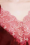 Miorre Lace Trimmed Babydoll - Burgundy — thumbnail 4