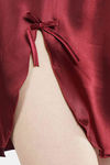 Miorre Satin & Lace Side Slit Baby Doll - Burgundy — thumbnail 5