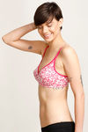 Rosaline Everyday Double Layered Non Wired 3/4th Coverage Sag Lift Bra - Pink Butterfly — thumbnail 2
