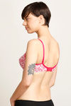 Rosaline Everyday Double Layered Non Wired 3/4th Coverage Sag Lift Bra - Pink Butterfly — thumbnail 3
