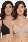Lyra Single Layered Non-Wired 3/4Th Coverage T-Shirt Bra (Pack of 2) - Multicolor — thumbnail 1