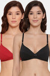 Lyra Double Layered Non-Wired 3/4Th Coverage T-Shirt Bra (Pack of 2) - Multicolor — thumbnail 1