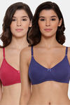 Lyra Single Layered Non-Wired 3/4Th Coverage T-Shirt Bra (Pack of 2) - Multicolor — thumbnail 1
