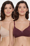 Lyra Single Layered Non-Wired 3/4Th Coverage T-Shirt Bra (Pack of 2) - Multicolor — thumbnail 1