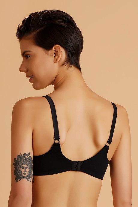 Zivame Essentials Single Layered Wired 3/4th Coverage T-Shirt Bra-Black — image 2