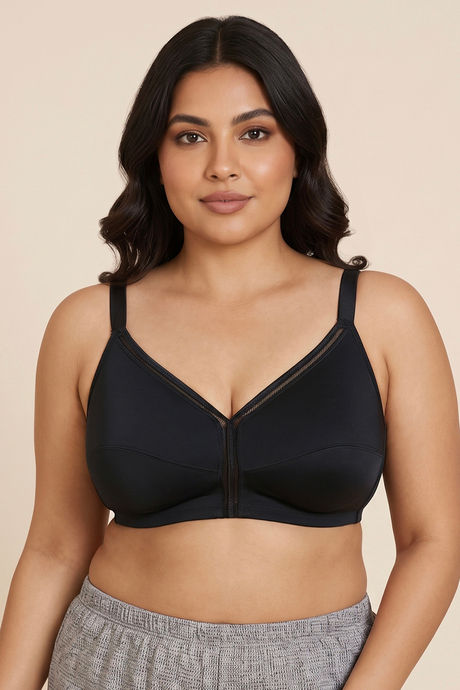 Zivame True Curv Cotton Laminated Non Wired Full Coverage Minimiser Bra - Black — image 2