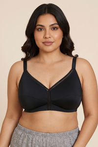 Zivame True Curv Cotton Laminated Non Wired Full Coverage Minimiser Bra - Black — thumbnail 2
