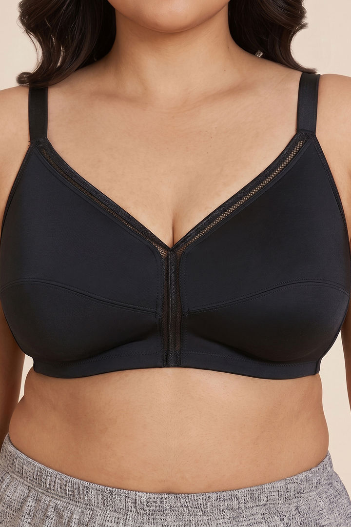 Zivame True Curv Cotton Laminated Non Wired Full Coverage Minimiser Bra - Black — image 5