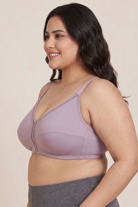 Zivame True Curv Cotton Laminated Non Wired Full Coverage Minimiser Bra - Elderberry — thumbnail 2