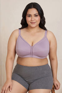 Zivame True Curv Cotton Laminated Non Wired Full Coverage Minimiser Bra - Elderberry — thumbnail 4