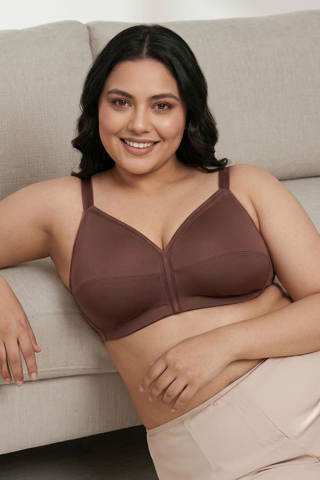 Zivame True Curv Cotton Laminated Non Wired Full Coverage Minimiser Bra - Nutmeg — image 4