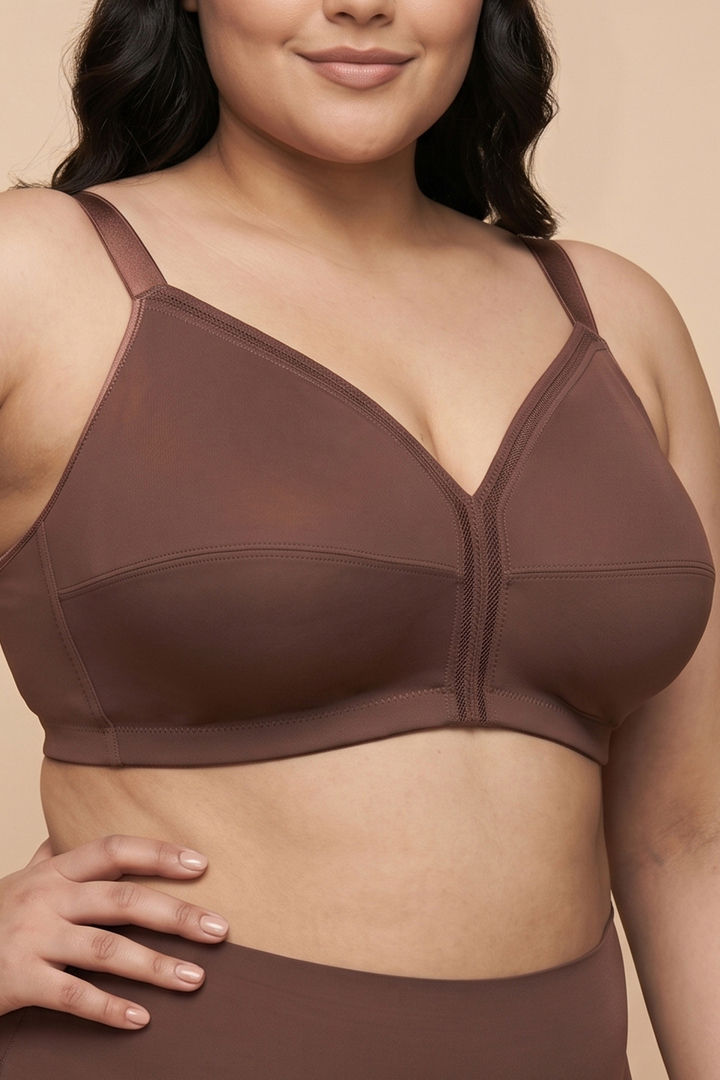 Zivame True Curv Cotton Laminated Non Wired Full Coverage Minimiser Bra - Nutmeg — image 5