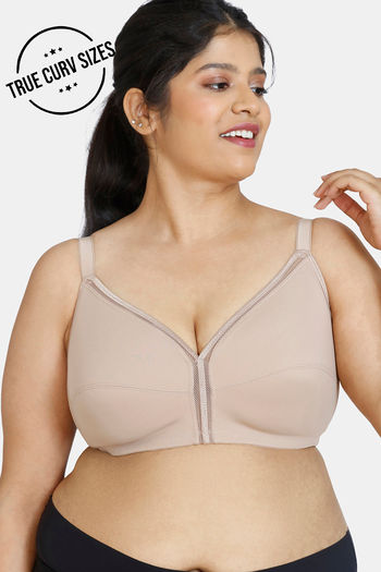 Buy Zivame True Curv Vivacious Double Layered Non Wired 3/4th Coverage  Super Support Bra - Orange Print at Rs.1295 online