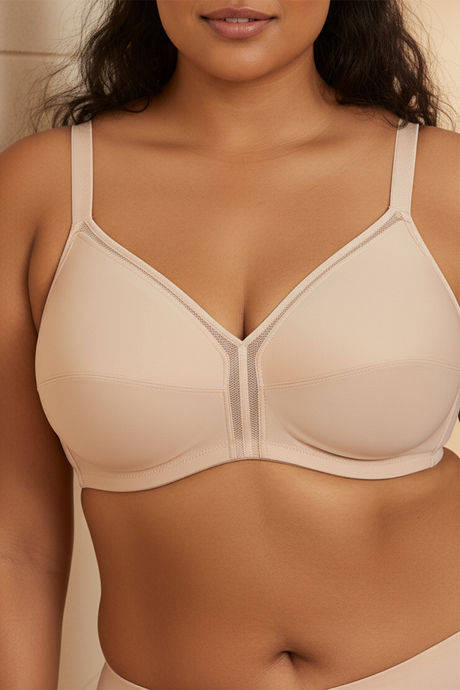 Zivame True Curv Cotton Laminated Non Wired Full Coverage Minimiser Bra - Skin — image 4