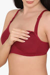 Nejo Double Layered Non-Wired 3/4Th Coverage Maternity Bra - Red — thumbnail 5