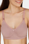 Nejo Double Layered Non-Wired 3/4Th Coverage Maternity Bra - Lilac Snow — thumbnail 4