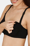 Nejo Double Layered Non Wired 3/4Th Coverage Maternity / Nursing Bra - Black — thumbnail 5
