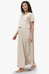 Nejo Anti Microbial Cotton Maternity Full Length Nightdress - Beige — thumbnail 3