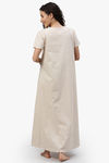 Nejo Anti Microbial Cotton Maternity Full Length Nightdress - Beige — thumbnail 4
