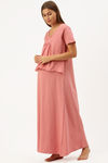 Nejo Cotton Maternity Full Length Nightdress - French Blush — thumbnail 2