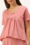 Nejo Cotton Maternity Full Length Nightdress - French Blush — thumbnail 4