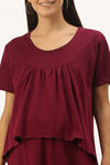 Nejo Cotton Maternity Full Length Nightdress - French Purple — thumbnail 4