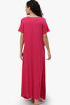 Nejo Anti Microbial Cotton Maternity Full Length Nightdress - Pink — thumbnail 4