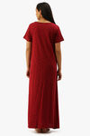 Nejo Cotton Nursing / Maternity Printed Night Dress - Red — thumbnail 3