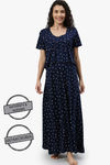 Nejo Anti Microbial Cotton Maternity Full Length Nightdress - True Navy — thumbnail 2