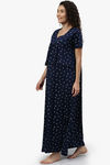 Nejo Anti Microbial Cotton Maternity Full Length Nightdress - True Navy — thumbnail 3