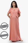 Nejo Anti Microbial Cotton Maternity Full Length Nightdress - Pink — thumbnail 2