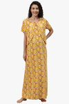 Nejo Anti Microbial Cotton Maternity Full Length Nightdress - Yellow — thumbnail 1