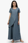 Nejo Anti Microbial Cotton Maternity Full Length Nightdress - Green — thumbnail 1