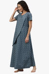 Nejo Anti Microbial Cotton Maternity Full Length Nightdress - Green — thumbnail 3
