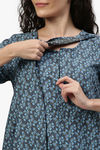 Nejo Anti Microbial Cotton Maternity Full Length Nightdress - Green — thumbnail 5